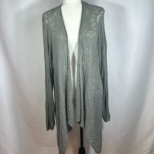 Torrid Sage Green Asymmetrical Pointelle Cardigan